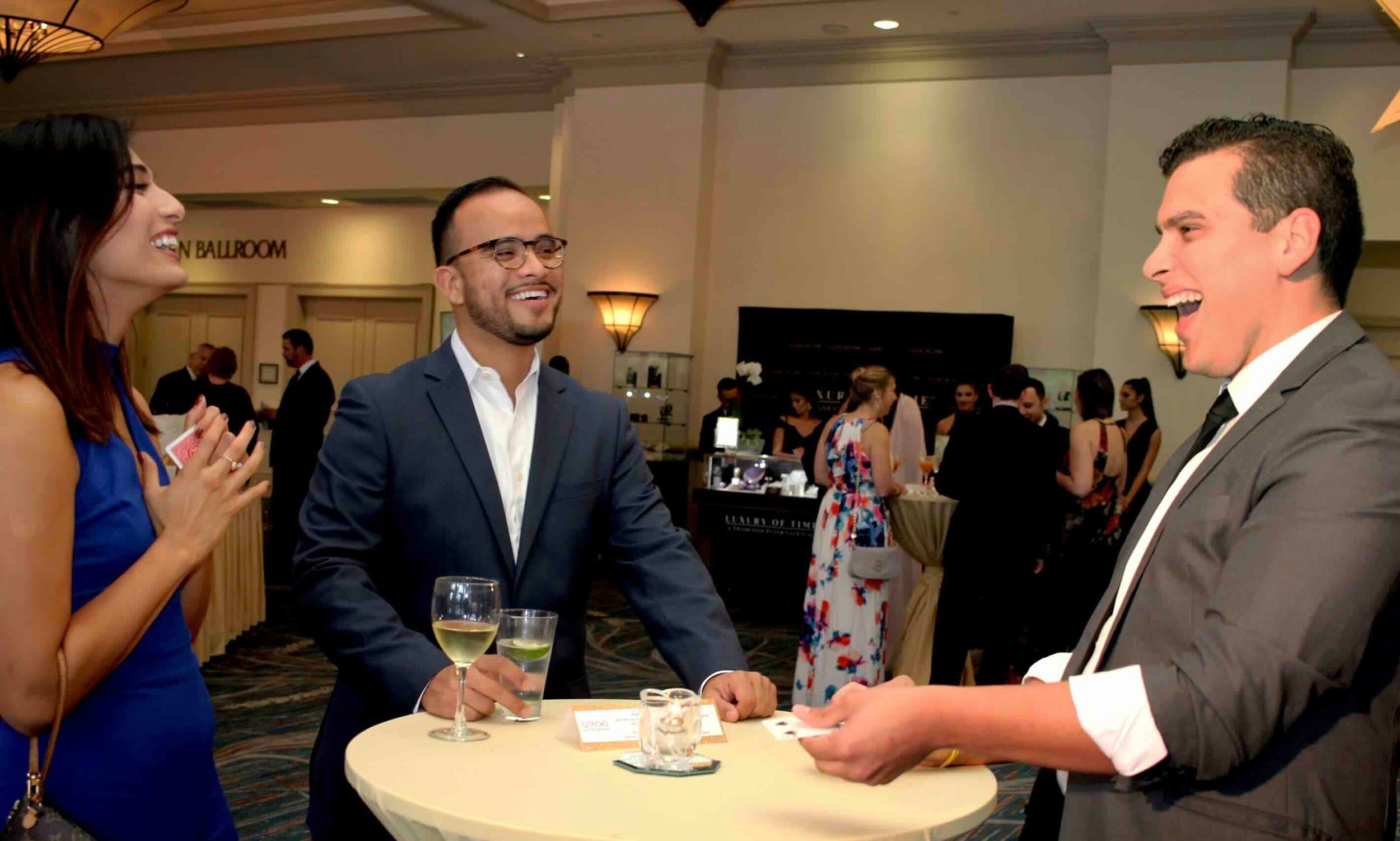 Magician performing at a Houston event